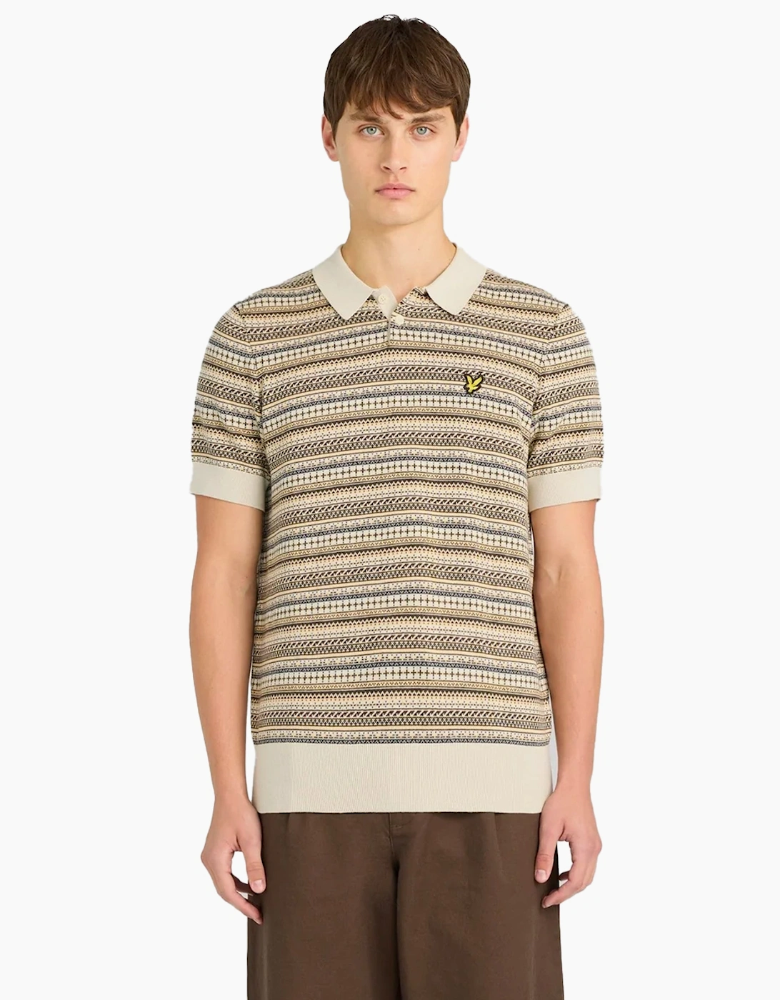 Lyle & Scott Fairisle Short Sleeve polo COVE, 6 of 5