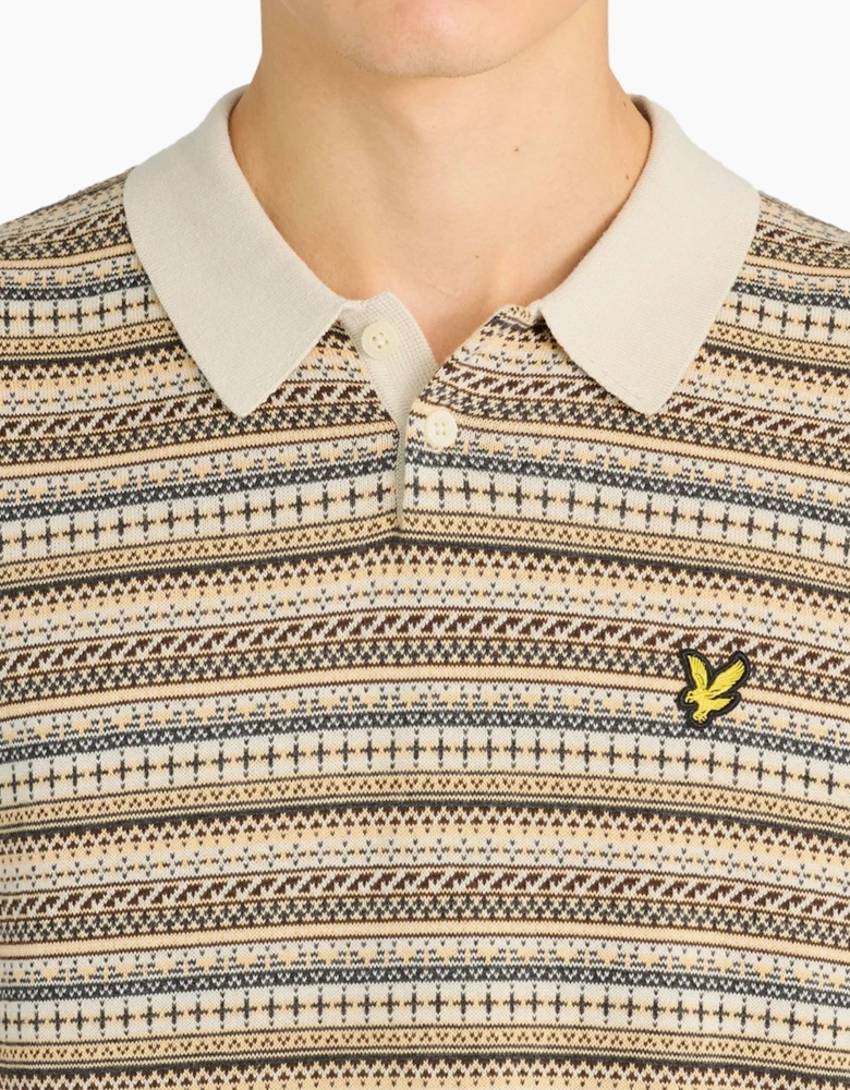 Lyle & Scott Fairisle Short Sleeve polo COVE