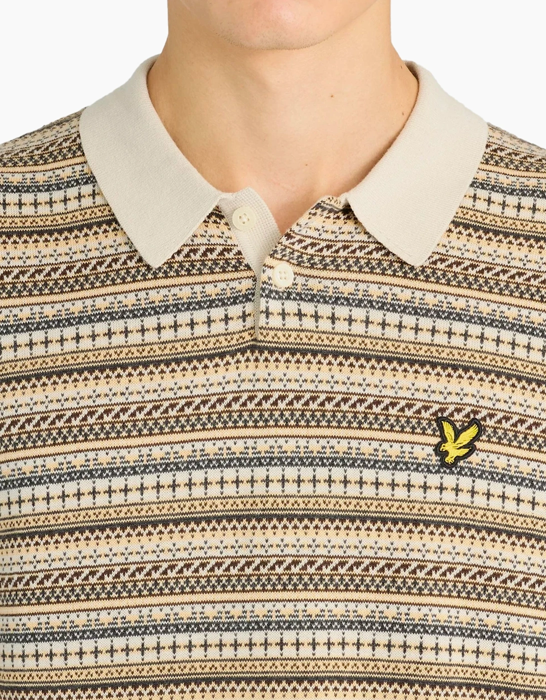 Lyle & Scott Fairisle Short Sleeve polo COVE