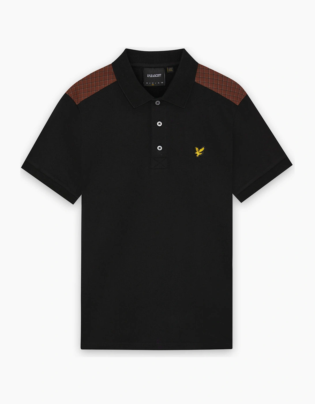 Lyle & Scott Check Panelled Polo Shirt JET BLACK, 6 of 5
