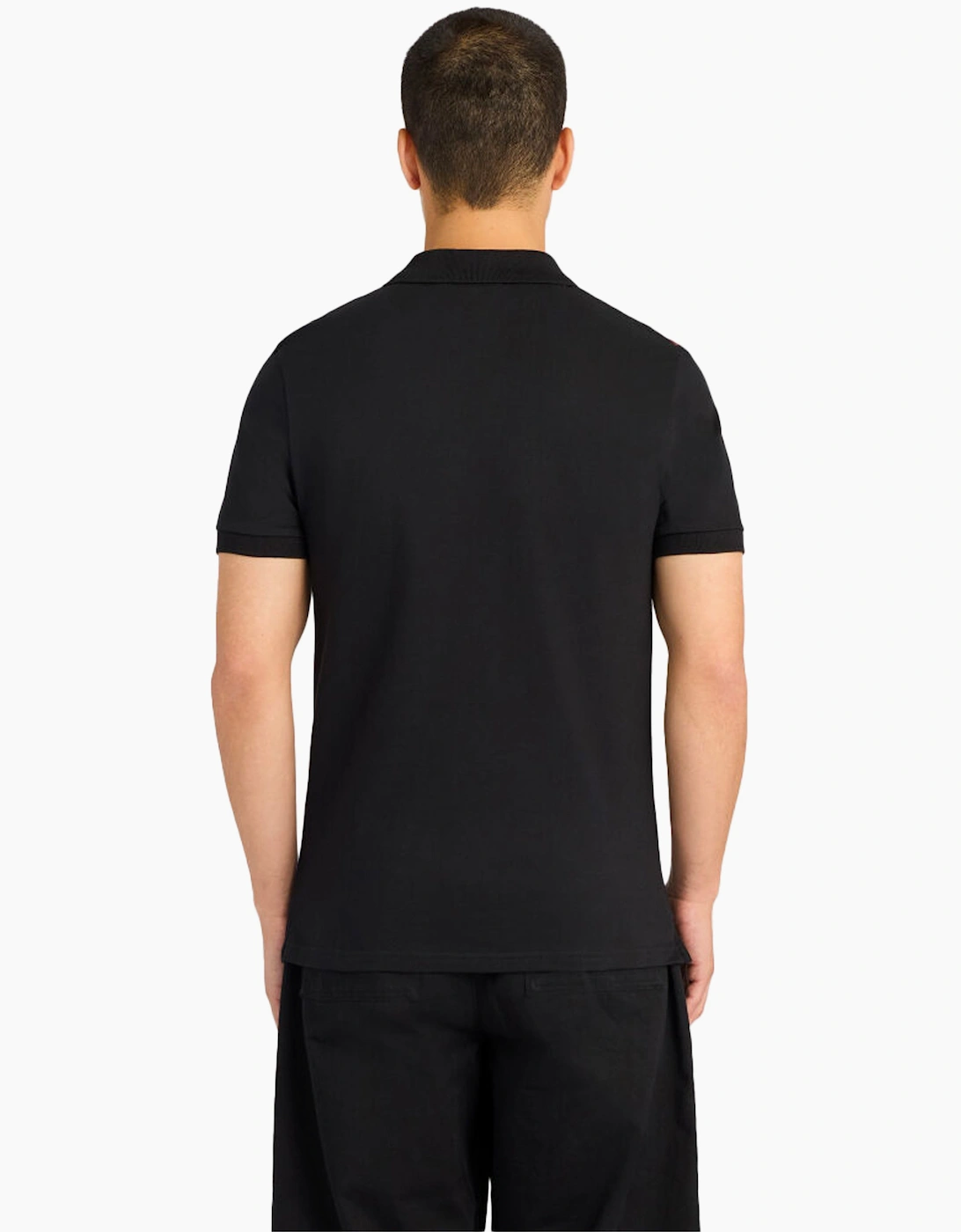 Lyle & Scott Check Panelled Polo Shirt JET BLACK