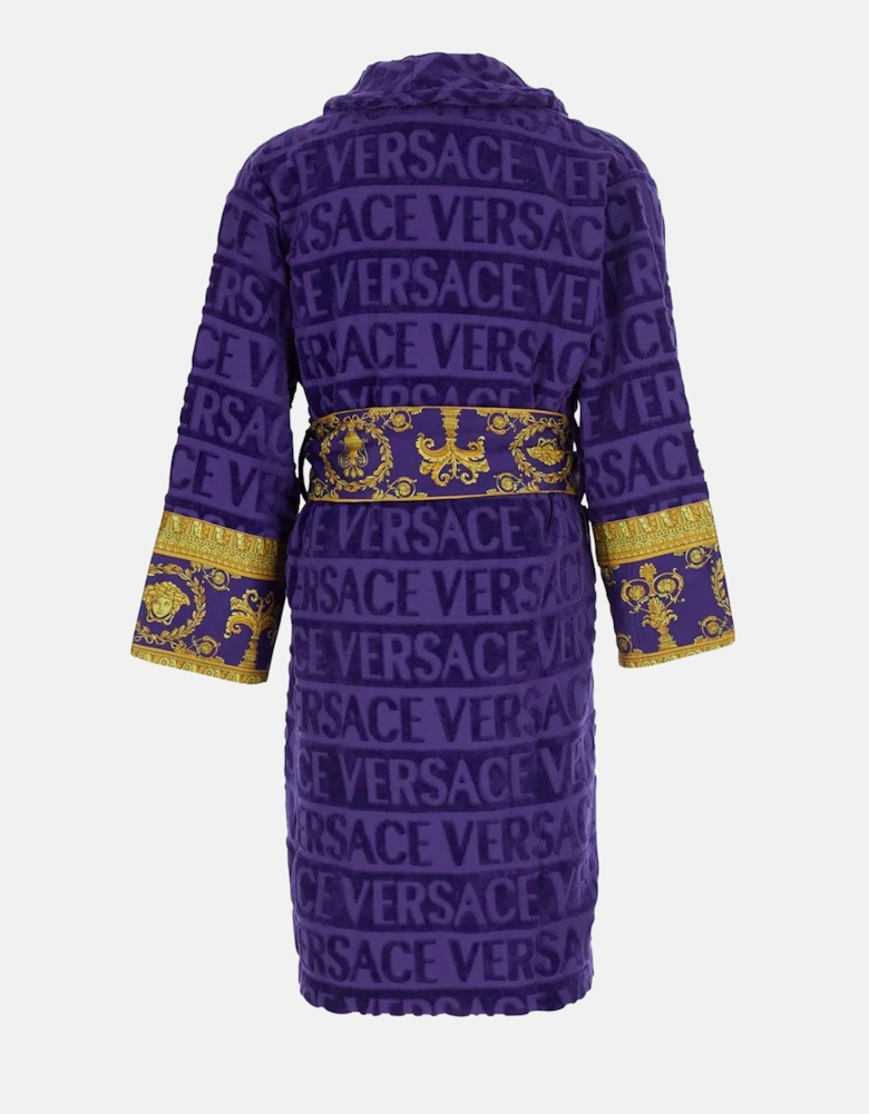 Versace Cotton Bathrobe Purple