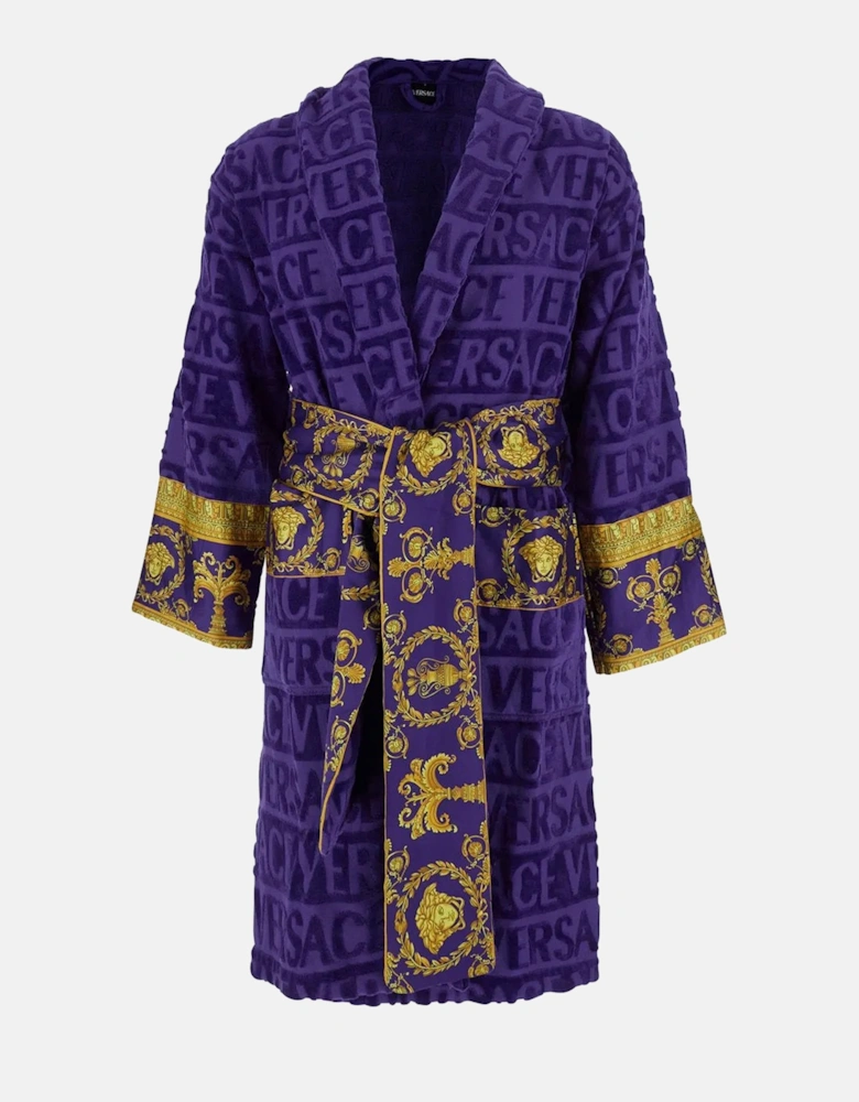 Versace Cotton Bathrobe Purple