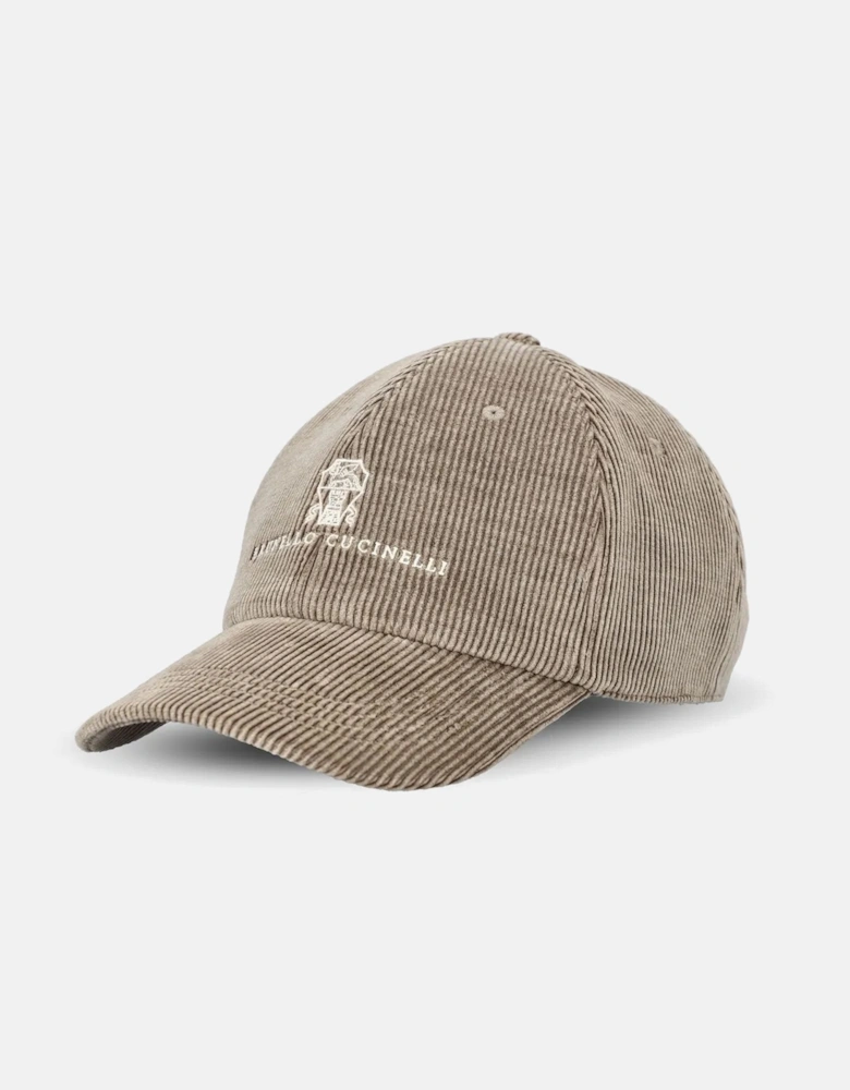 Branded Cotton Cap Beige/Grey