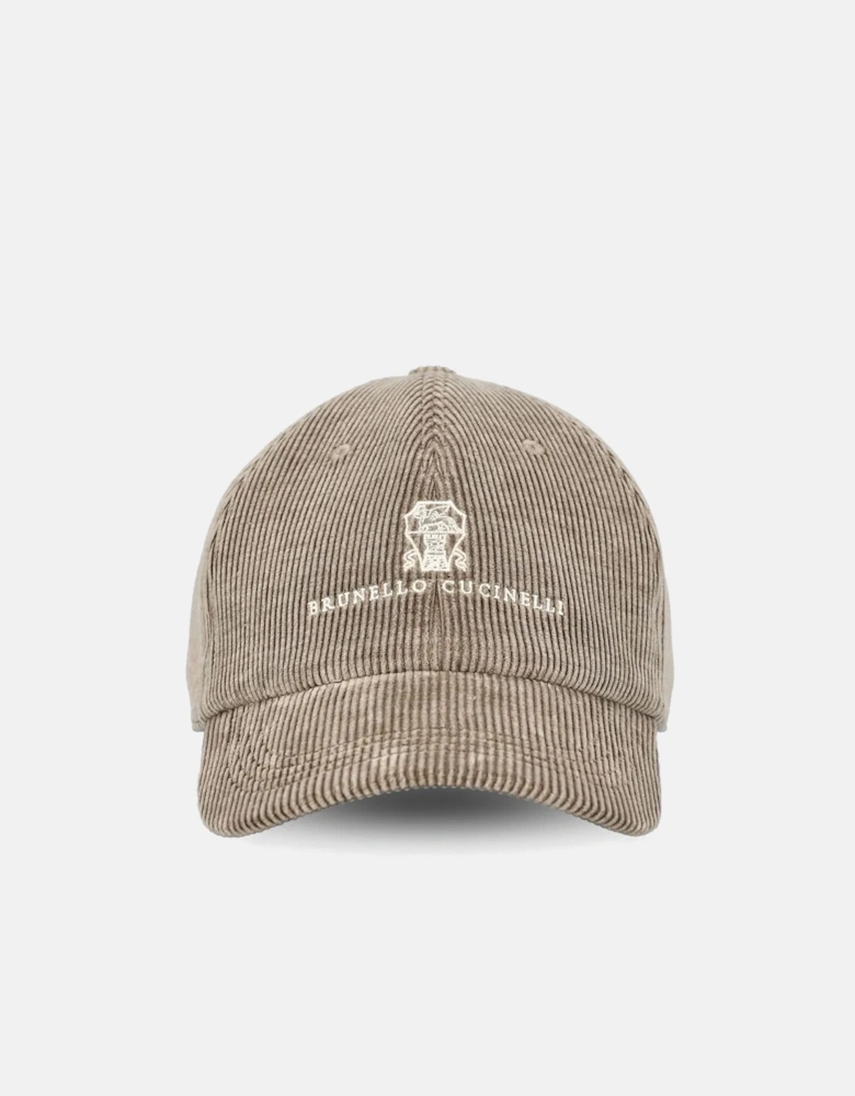 Branded Cotton Cap Beige/Grey