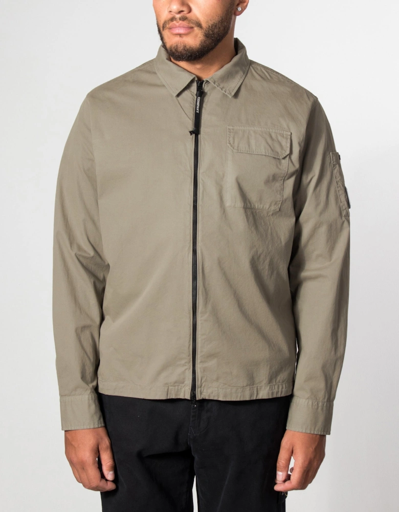 Organic Gabardine Zipped Lens Overshirt