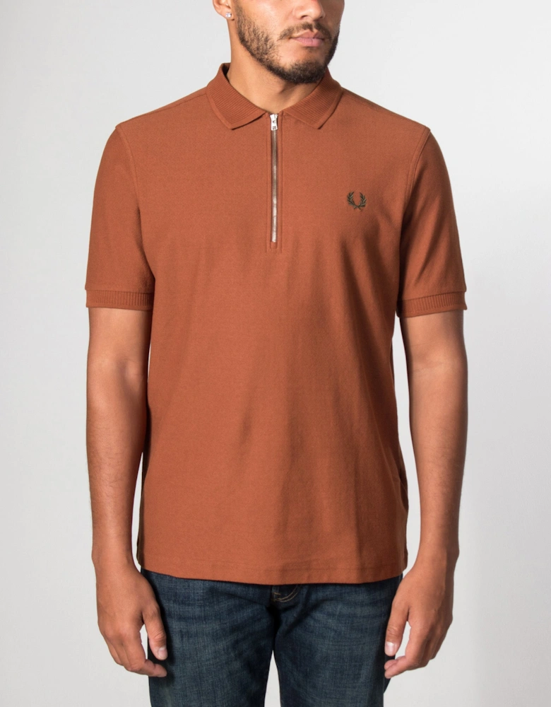Regular Fit Crepe Piqué Polo Shirt