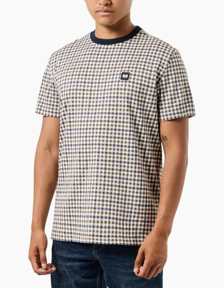 Weekend Offender Trimmer Mens Short Sleeve T Shirt Crew Neck Mid House Check Tee