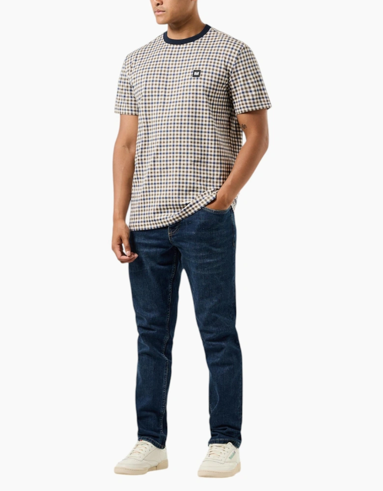 Weekend Offender Trimmer Mens Short Sleeve T Shirt Crew Neck Mid House Check Tee