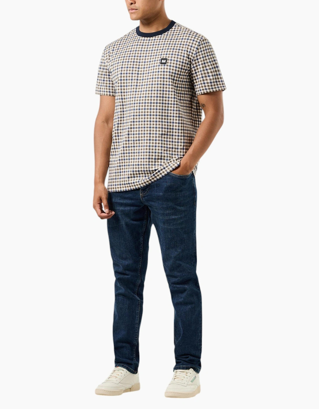 Weekend Offender Trimmer Mens Short Sleeve T Shirt Crew Neck Mid House Check Tee