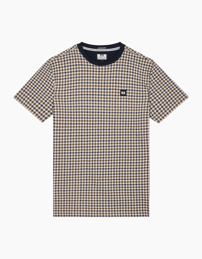Weekend Offender Trimmer Mens Short Sleeve T Shirt Crew Neck Mid House Check Tee