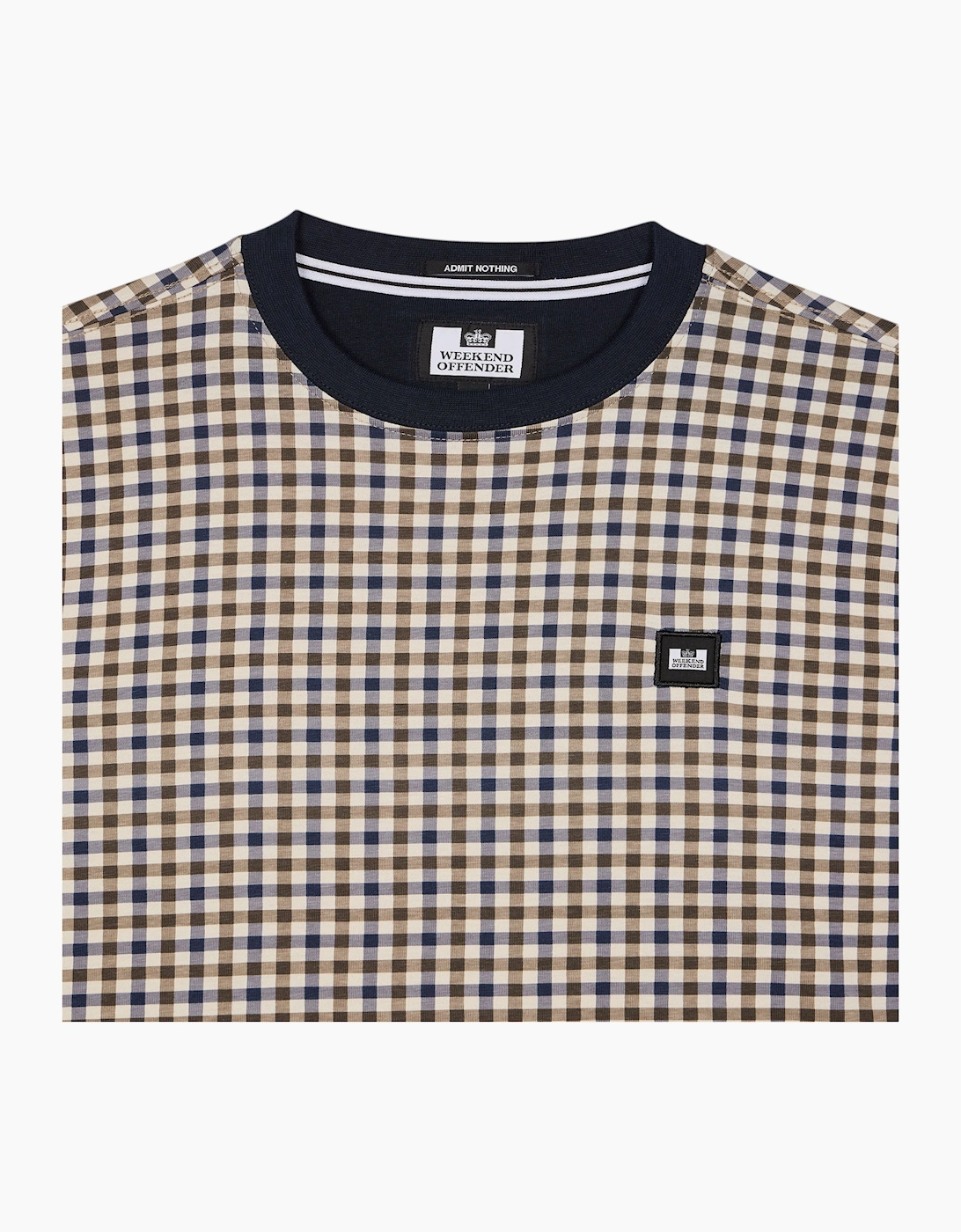 Weekend Offender Trimmer Mens Short Sleeve T Shirt Crew Neck Mid House Check Tee
