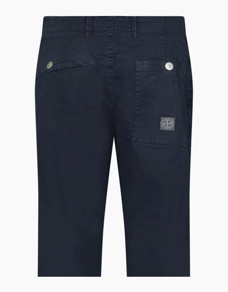 Stone Island Stretch Organic Broken Twill ‘OLD’ Effect Chino Trousers in Navy