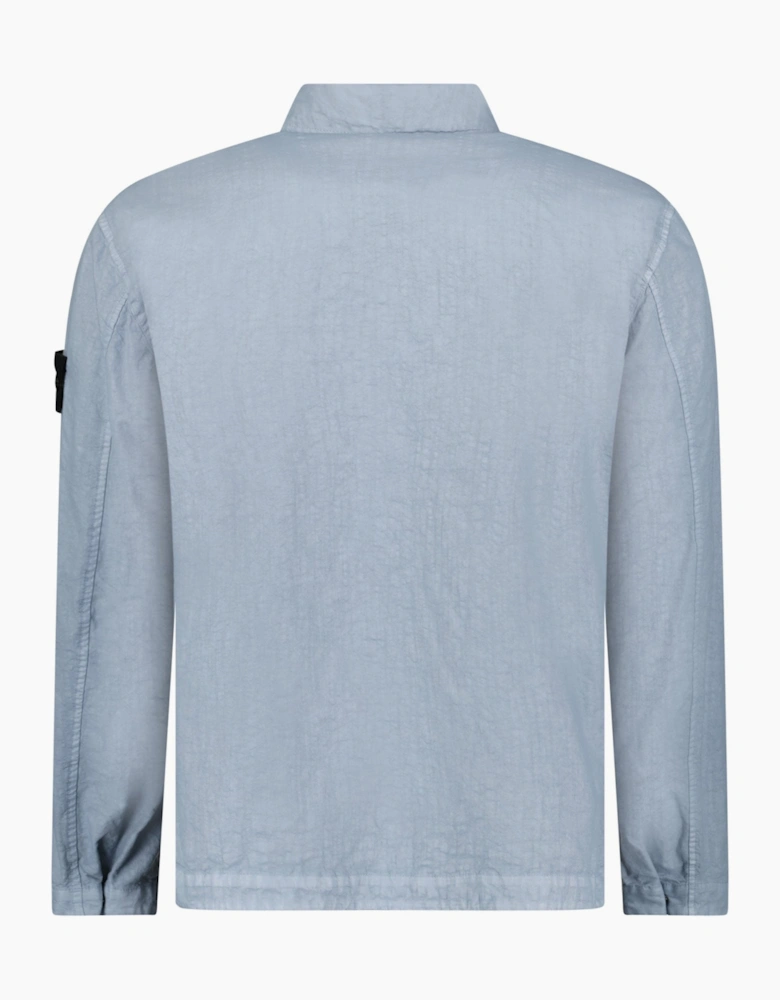 Stone Island Organic-Look Nylon Panama-TC Overshirt in Avio Blue