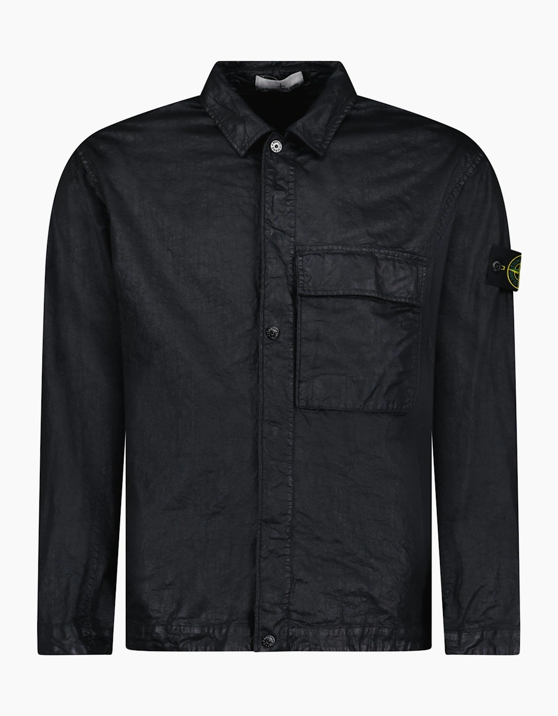 Stone Island Organic-Look Nylon Panama-TC Overshirt in Black, 5 of 4
