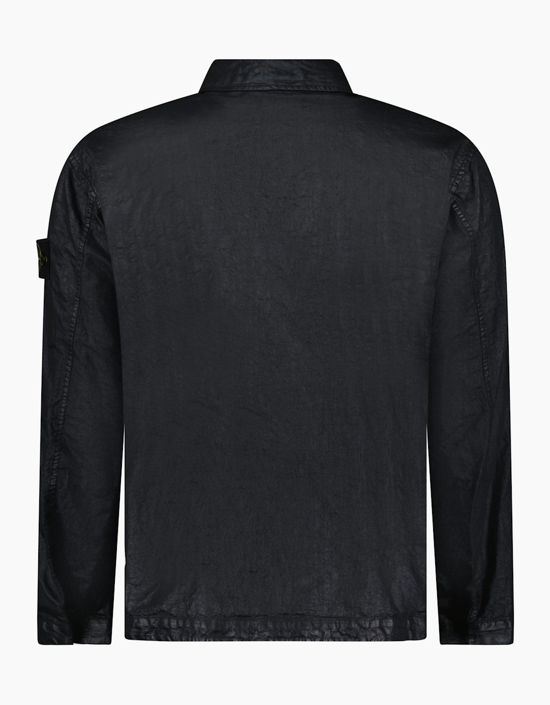 Stone Island Organic-Look Nylon Panama-TC Overshirt in Black