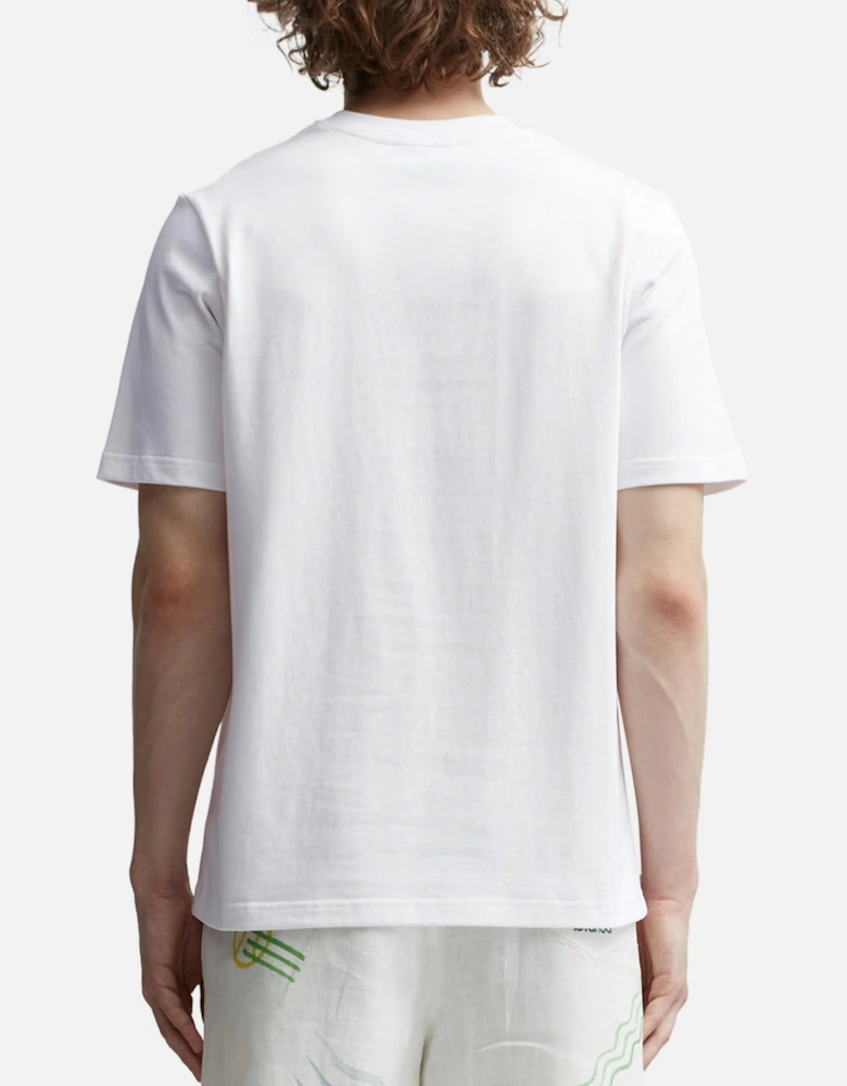 CASABLANCA TENNIS CLUB ICON TEE WHITE PINK