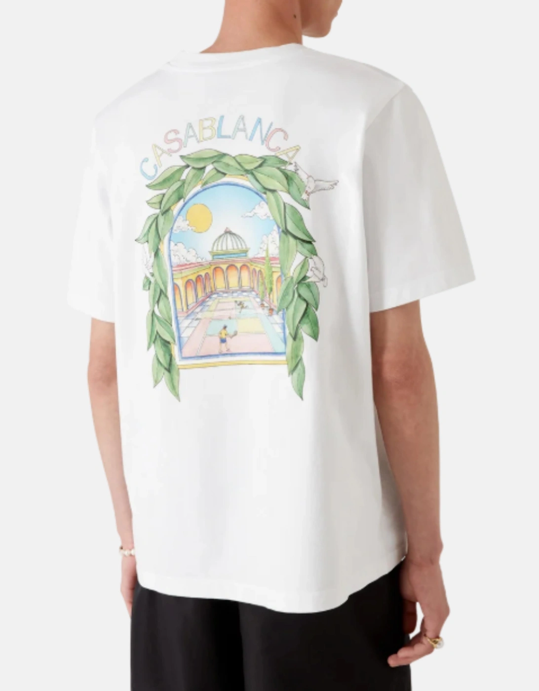 CASABLANCA L'ARCHE DE TENNIS TEE WHITE