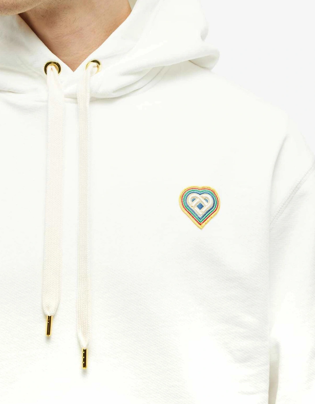 CASABLANCA RAINBOW HEART HOODIE OFF WHITE