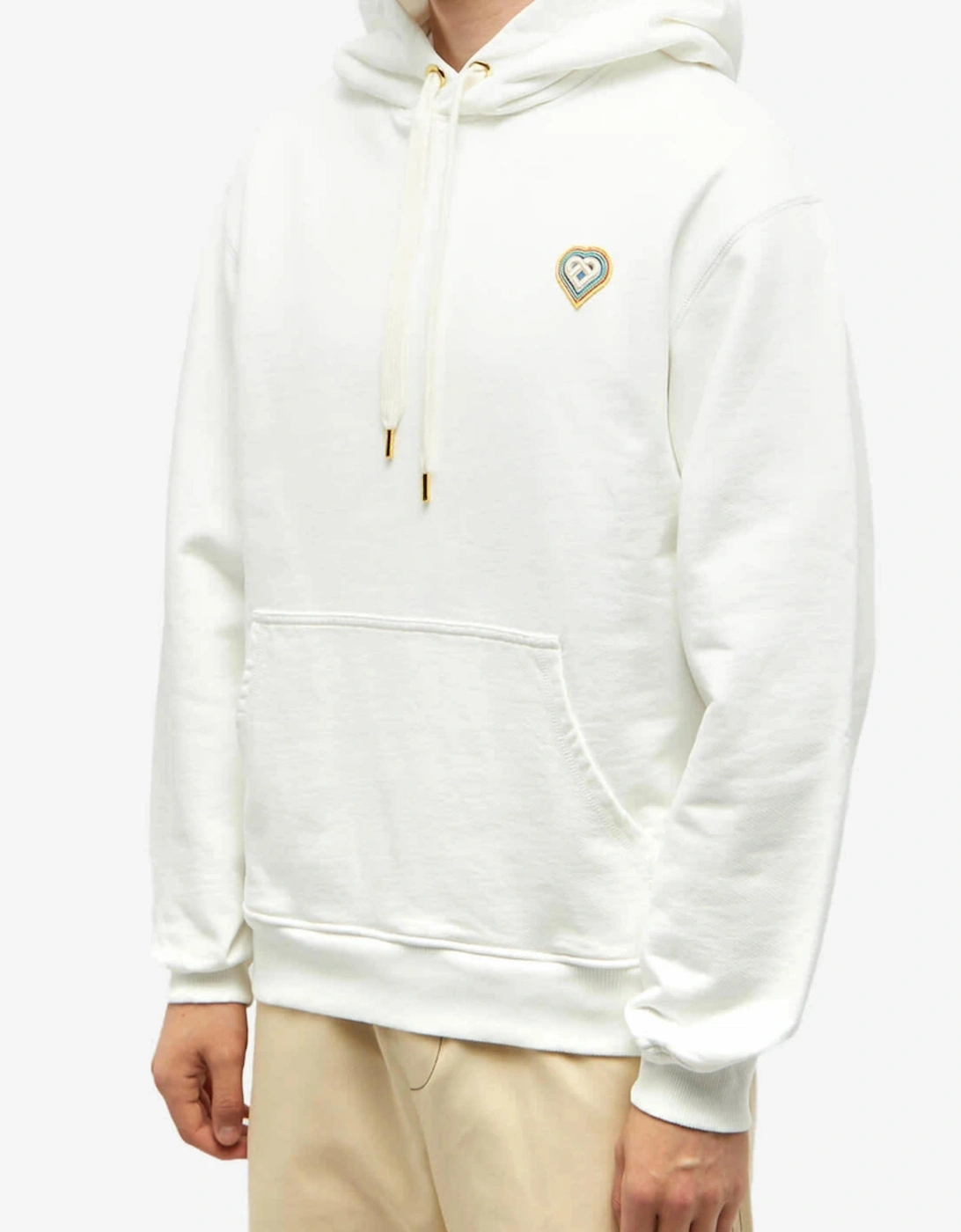 CASABLANCA RAINBOW HEART HOODIE OFF WHITE