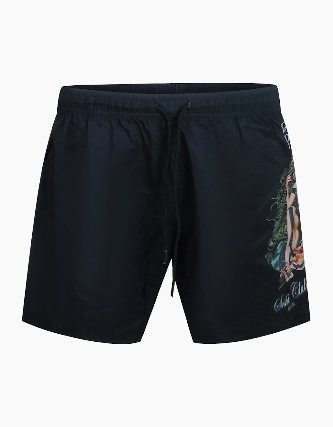 Philipp Plein Pin Up Logo Black Beach Shorts