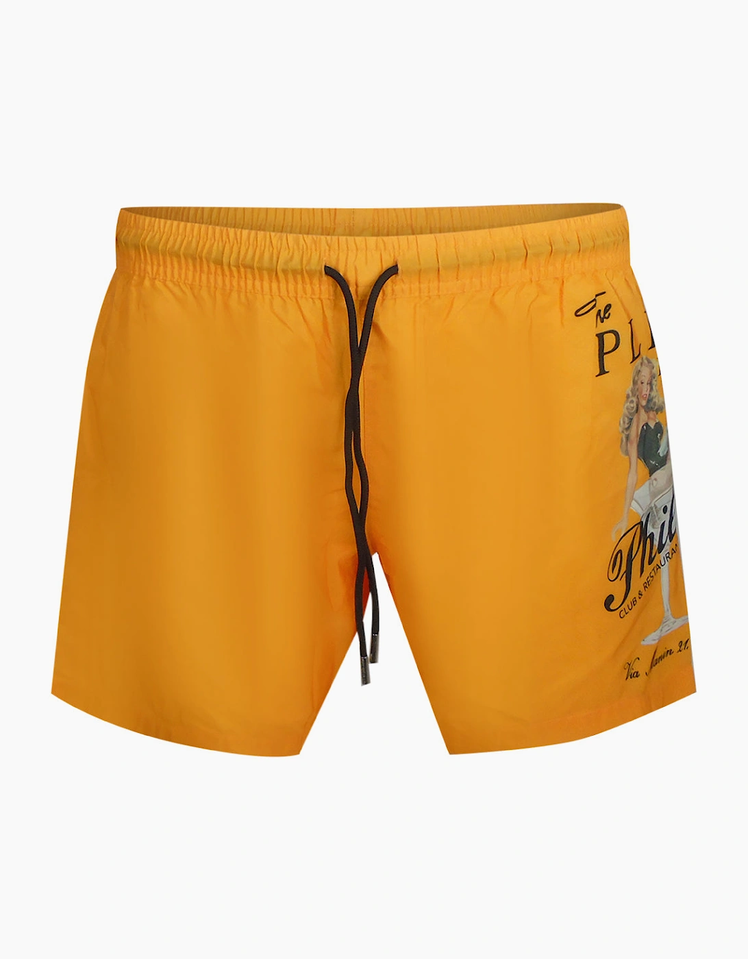 Philipp Plein Men's Philipp Plein Pin Up Logo Orange Beach Shorts