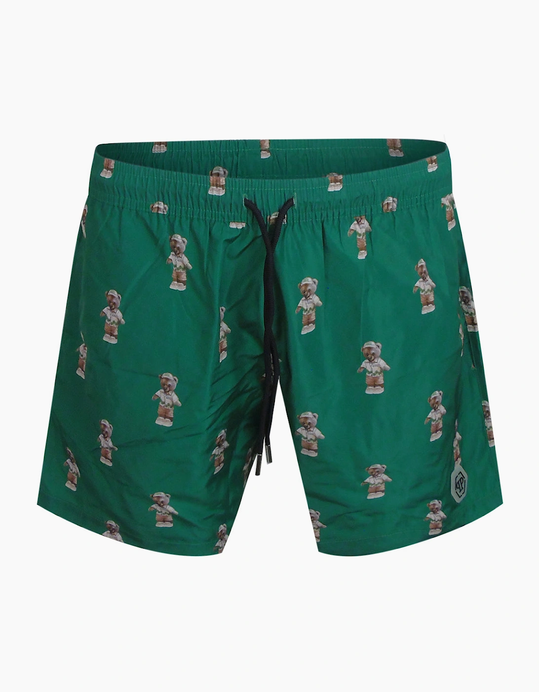 Philipp Plein Teddy Logo Medium Boardshort Green Swim Shorts