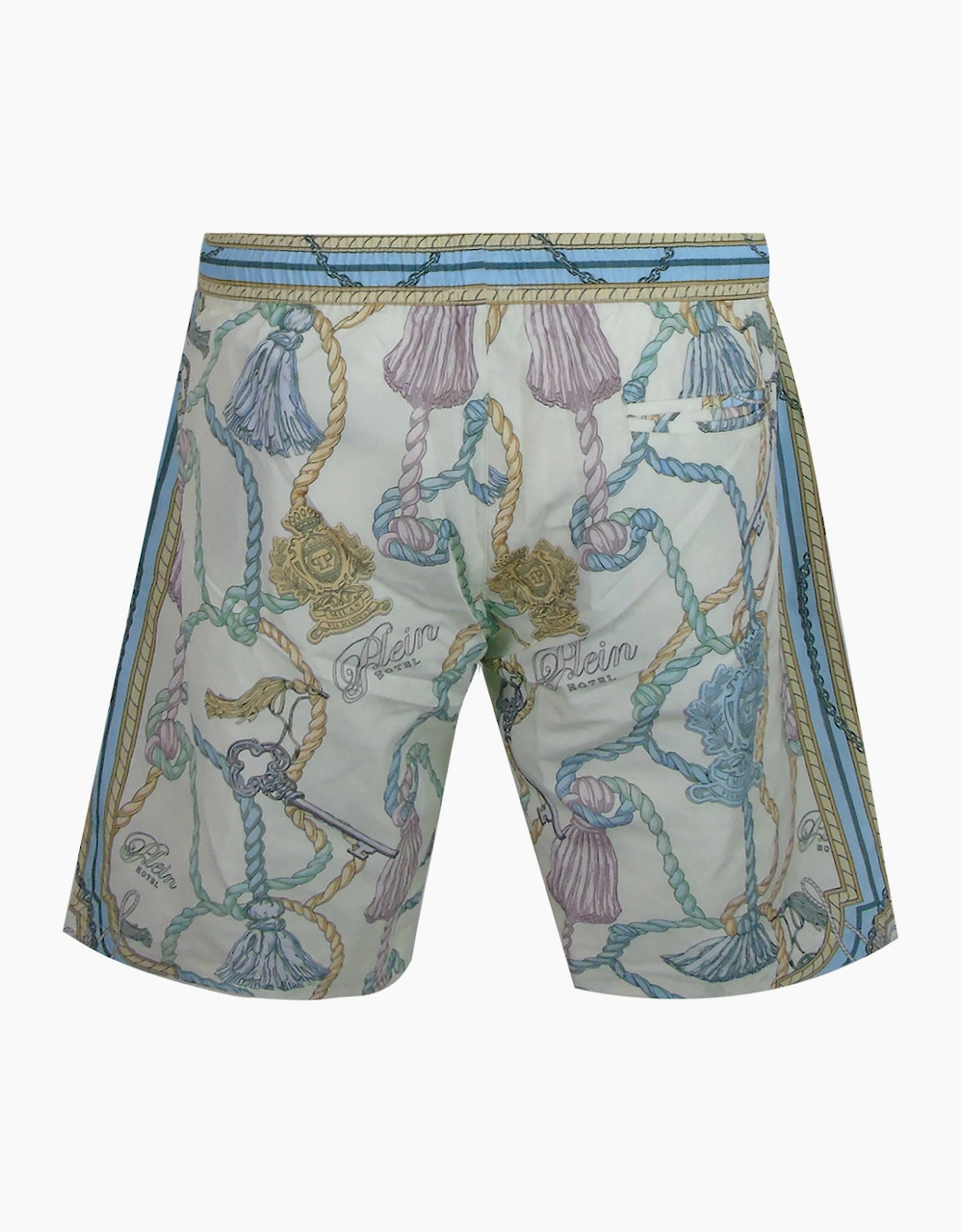 Philipp Plein Tassels Design Long White Beach Shorts