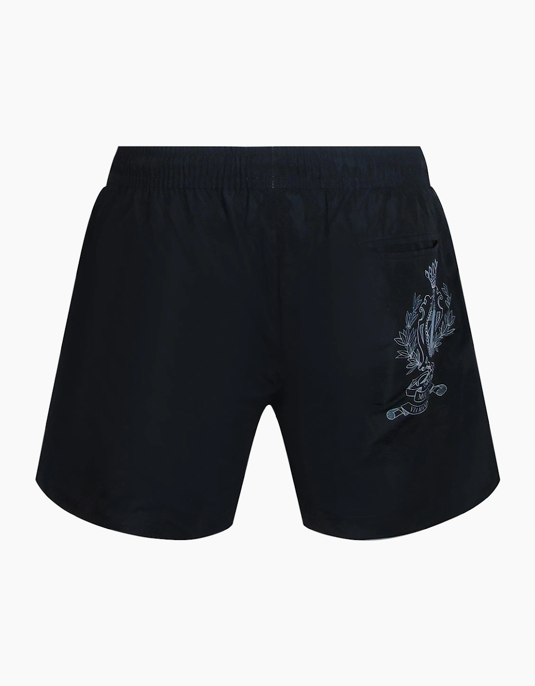 Philipp Plein Teddy Bear Club Logo Black Beach Shorts