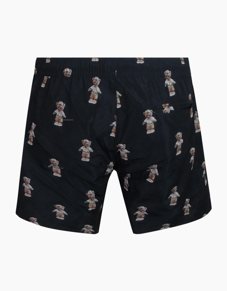 Philipp Plein Teddy Logo Medium Boardshort Black Swim Shorts