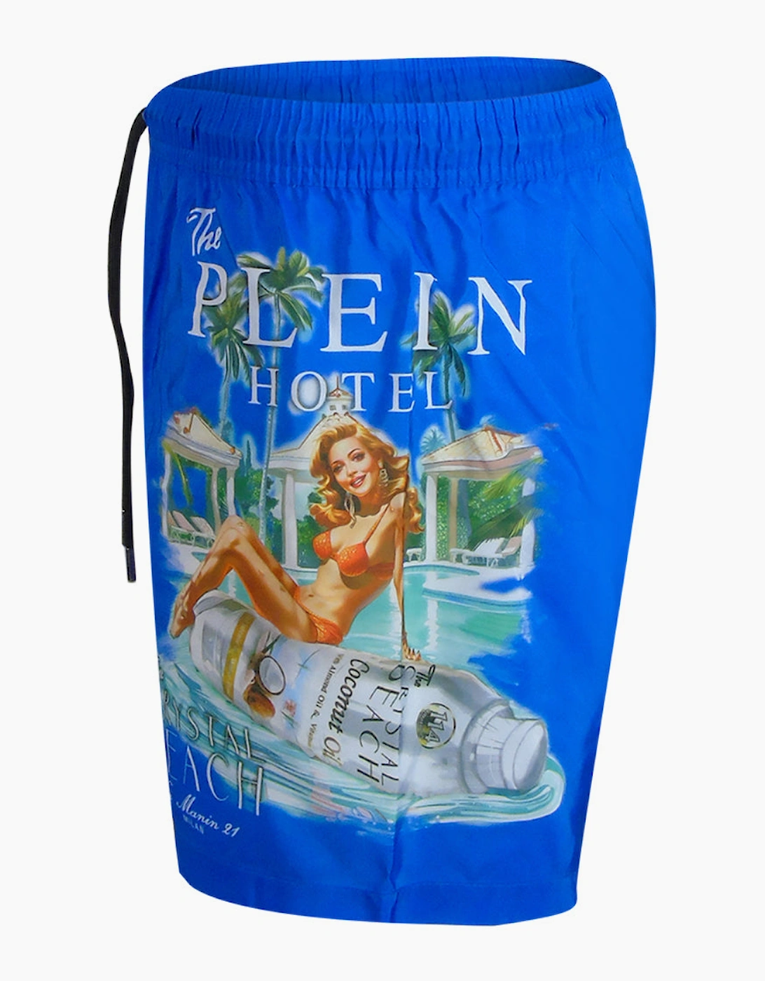 Philipp Plein Pin Up Logo Dark Blue Beach Shorts