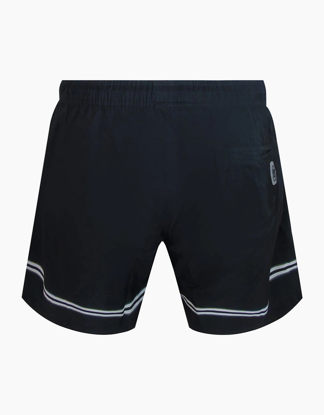 Philipp Plein Striped Design Black Beach Shorts