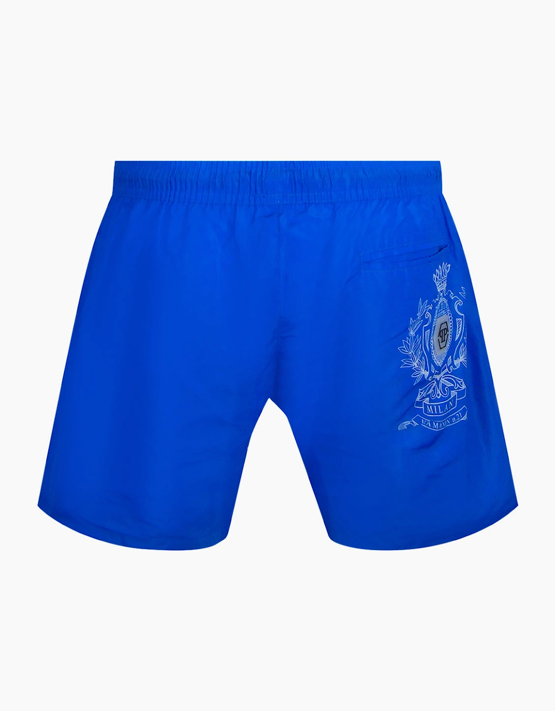 Philipp Plein Teddy Bear Club Logo Blue Beach Shorts
