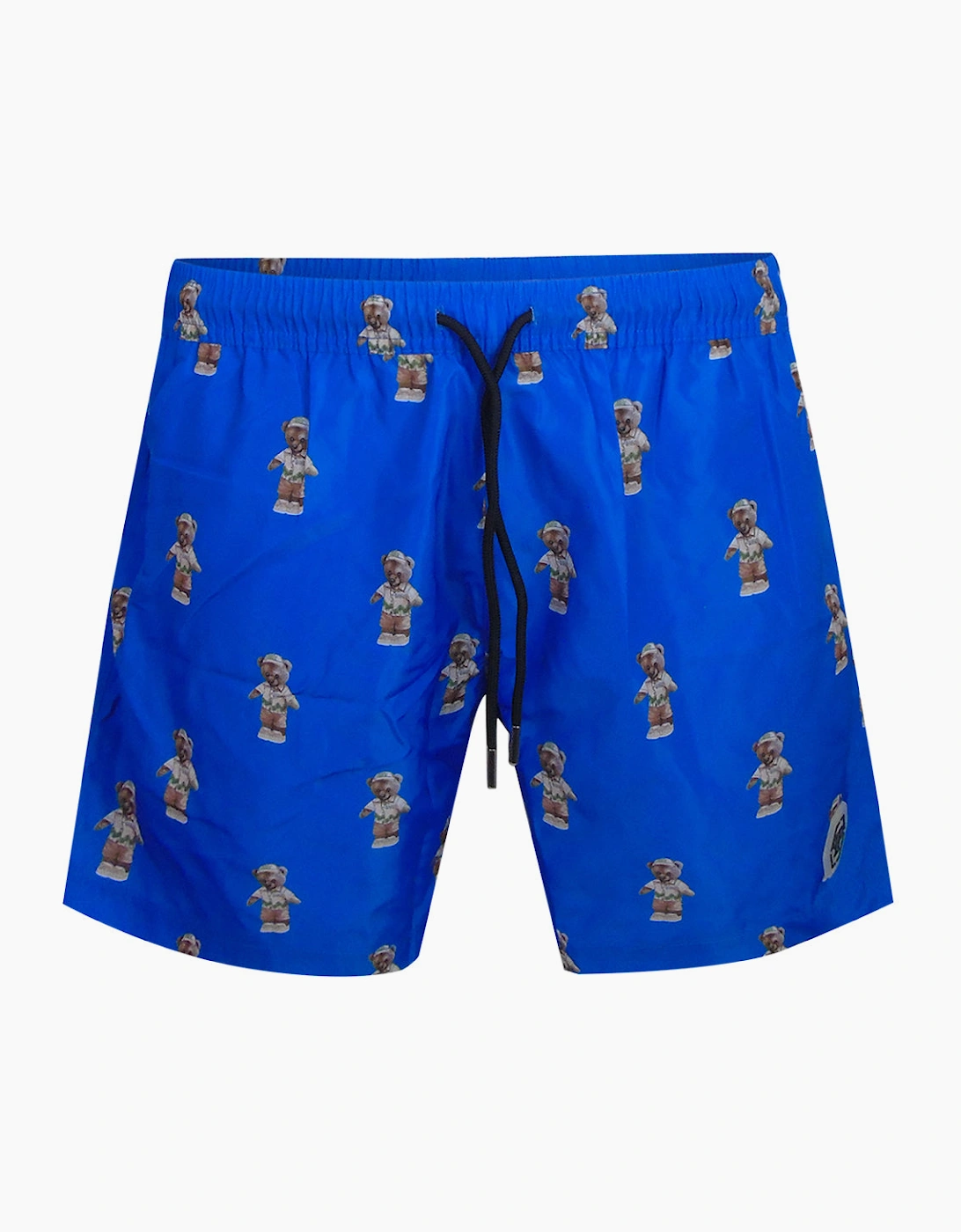 Philipp Plein Teddy Logo Medium Boardshort Blue Swim Shorts
