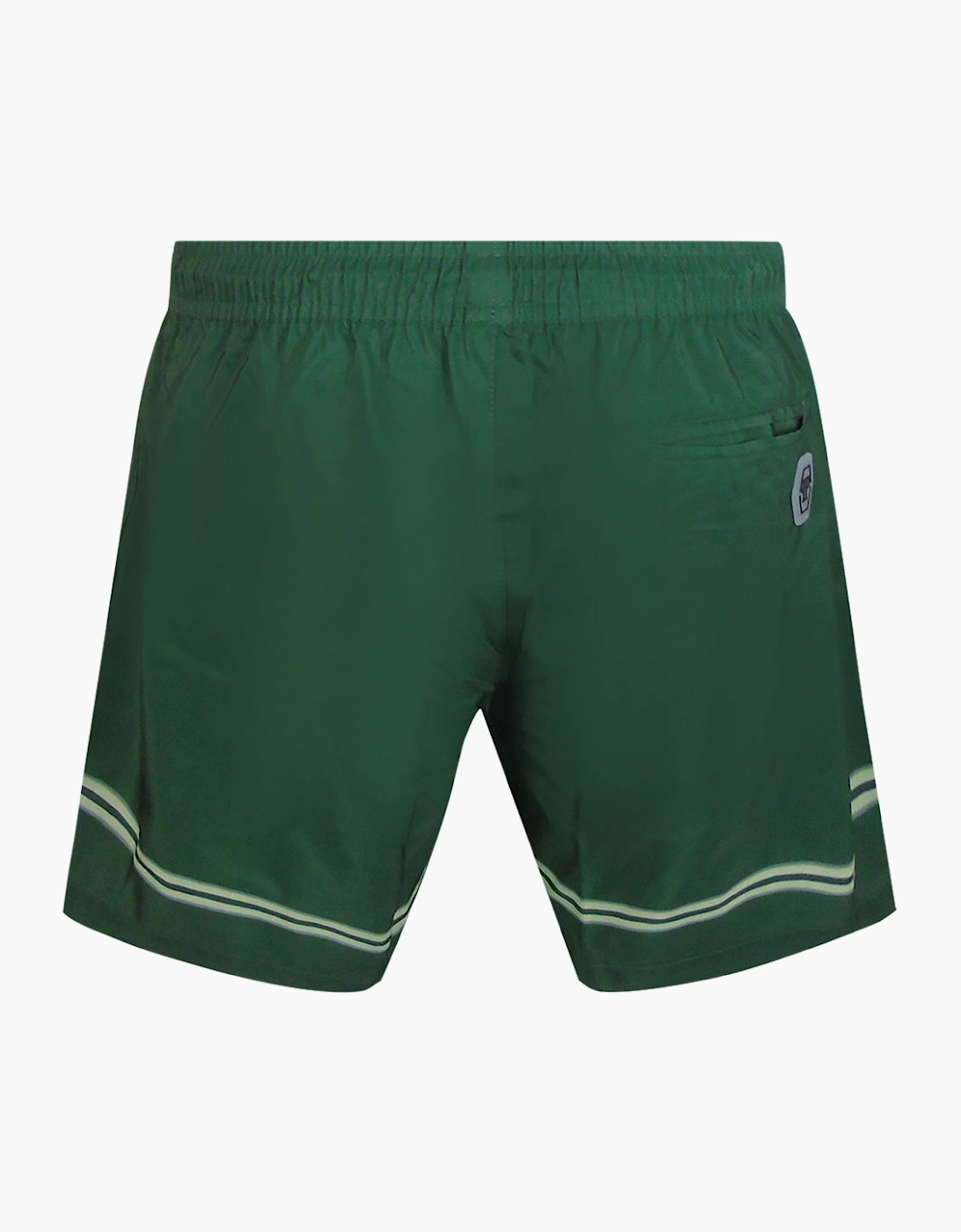 Philipp Plein Striped Design Green Beach Shorts