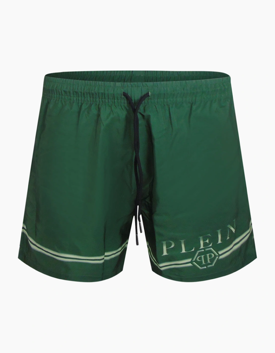 Philipp Plein Men's Philipp Plein Striped Design Green Beach Shorts