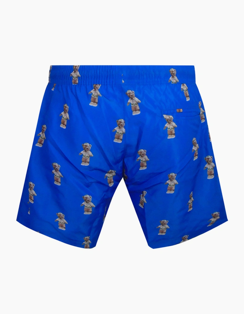 Philipp Plein Teddy Logo Medium Boardshort Blue Swim Shorts