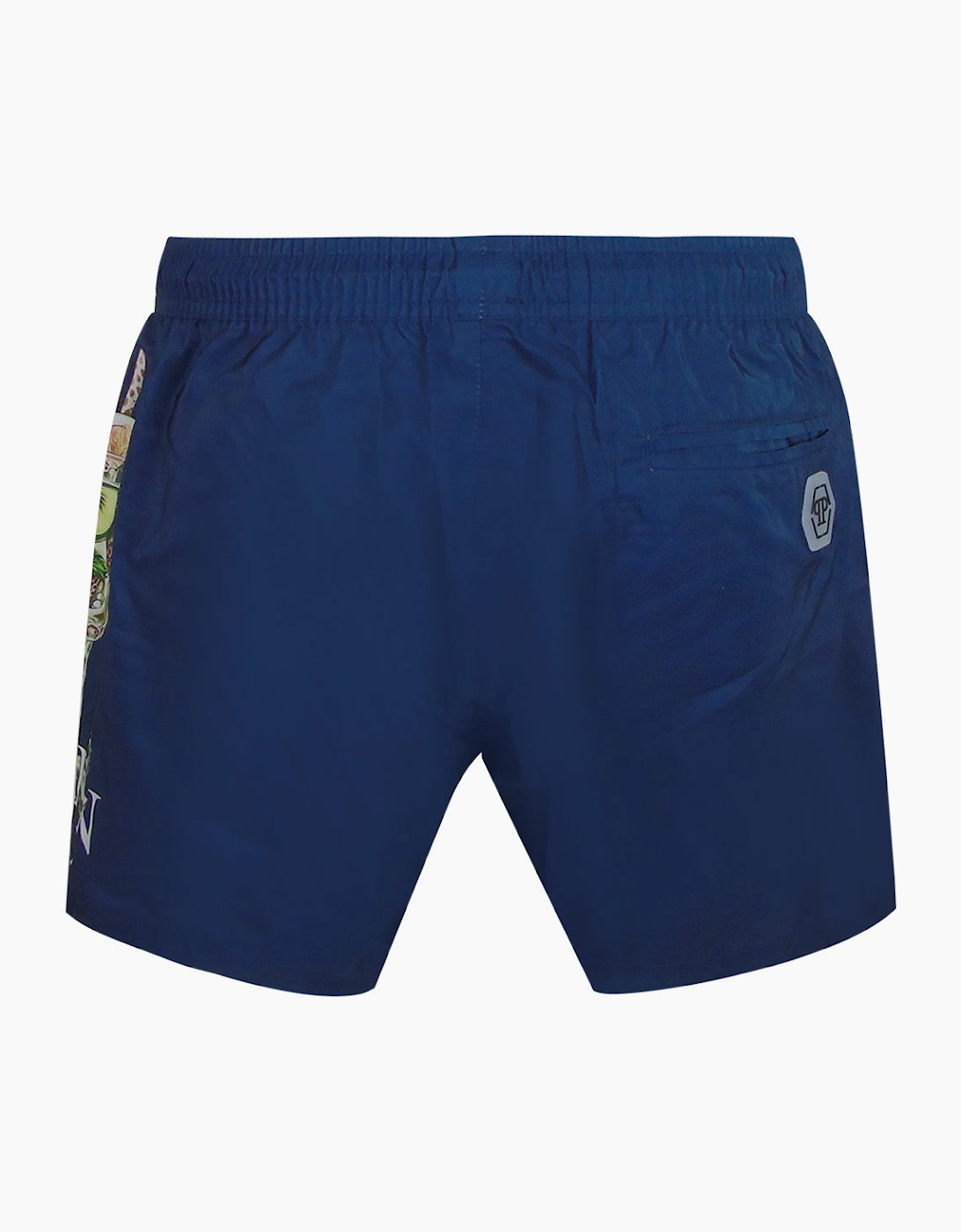 Philipp Plein Plein Hotel Logo Navy Blue Beach Shorts