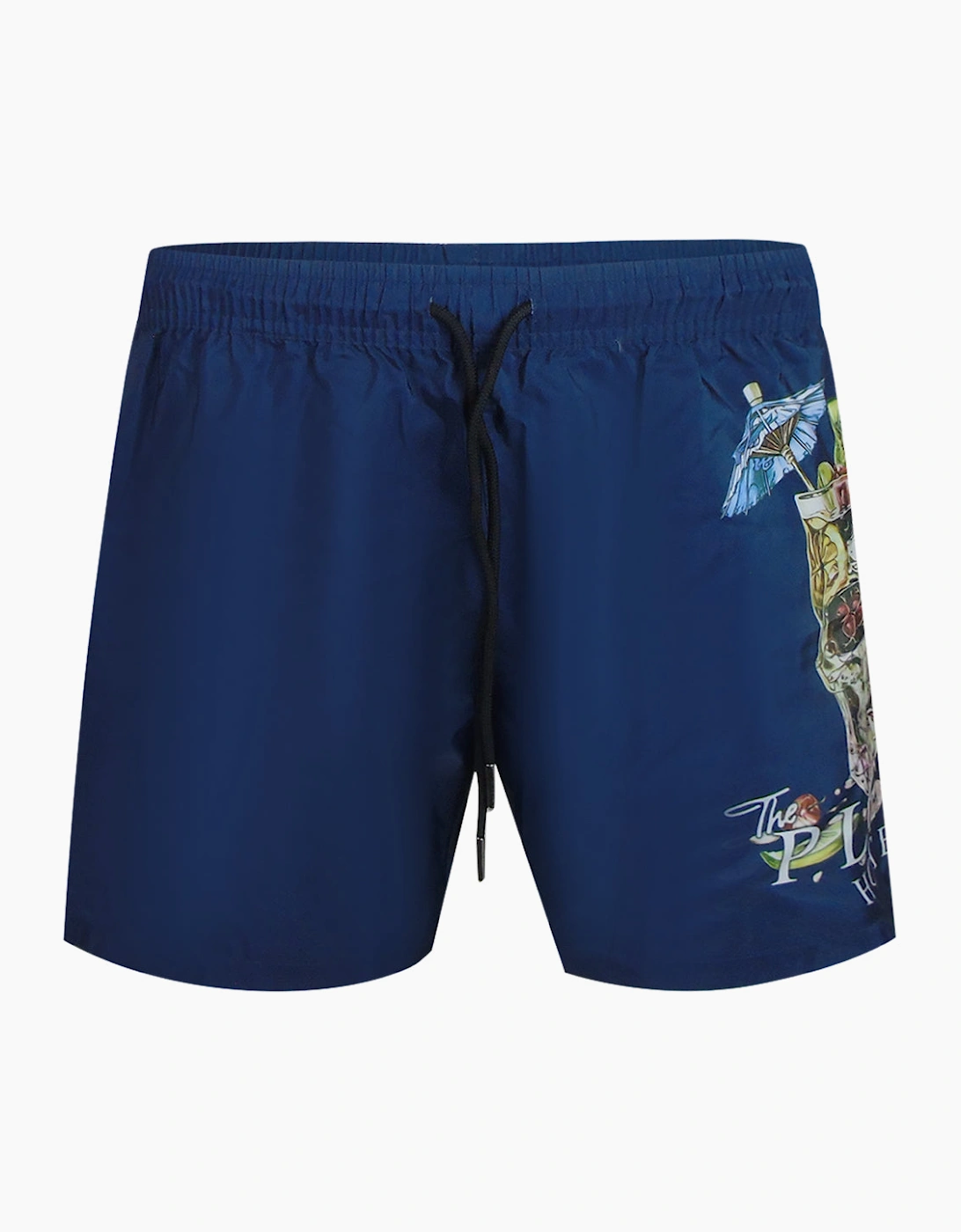 Philipp Plein Plein Hotel Logo Navy Blue Beach Shorts