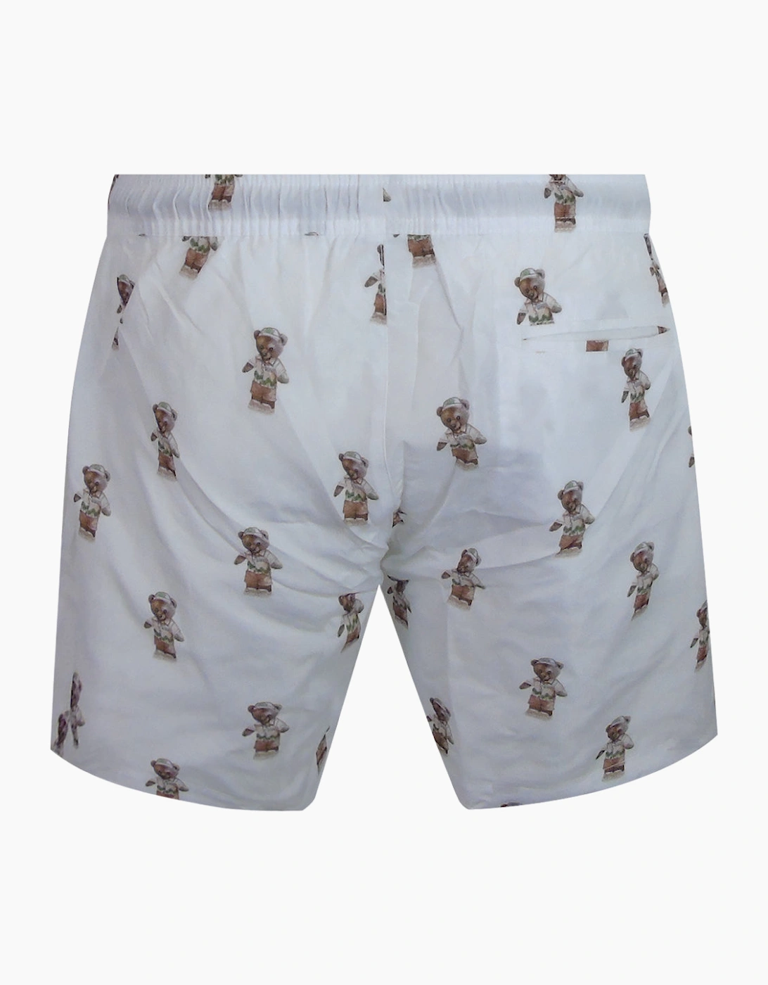 Philipp Plein Teddy Pattern White Beach Shorts
