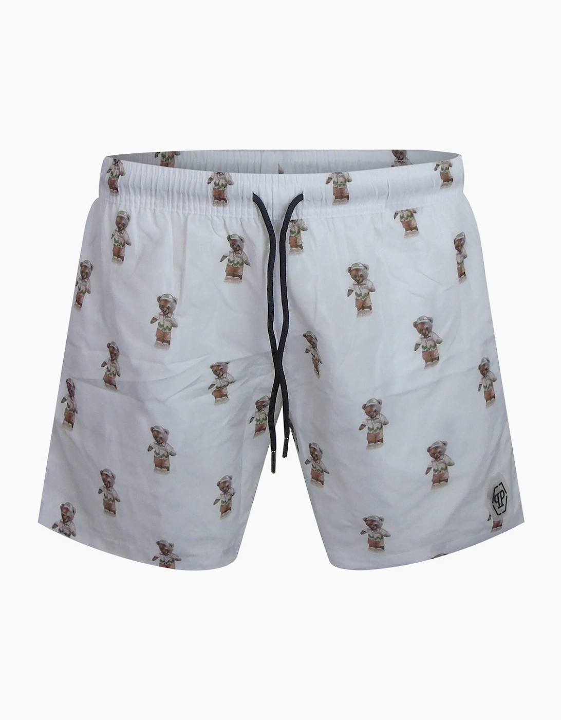 Philipp Plein Teddy Pattern White Beach Shorts