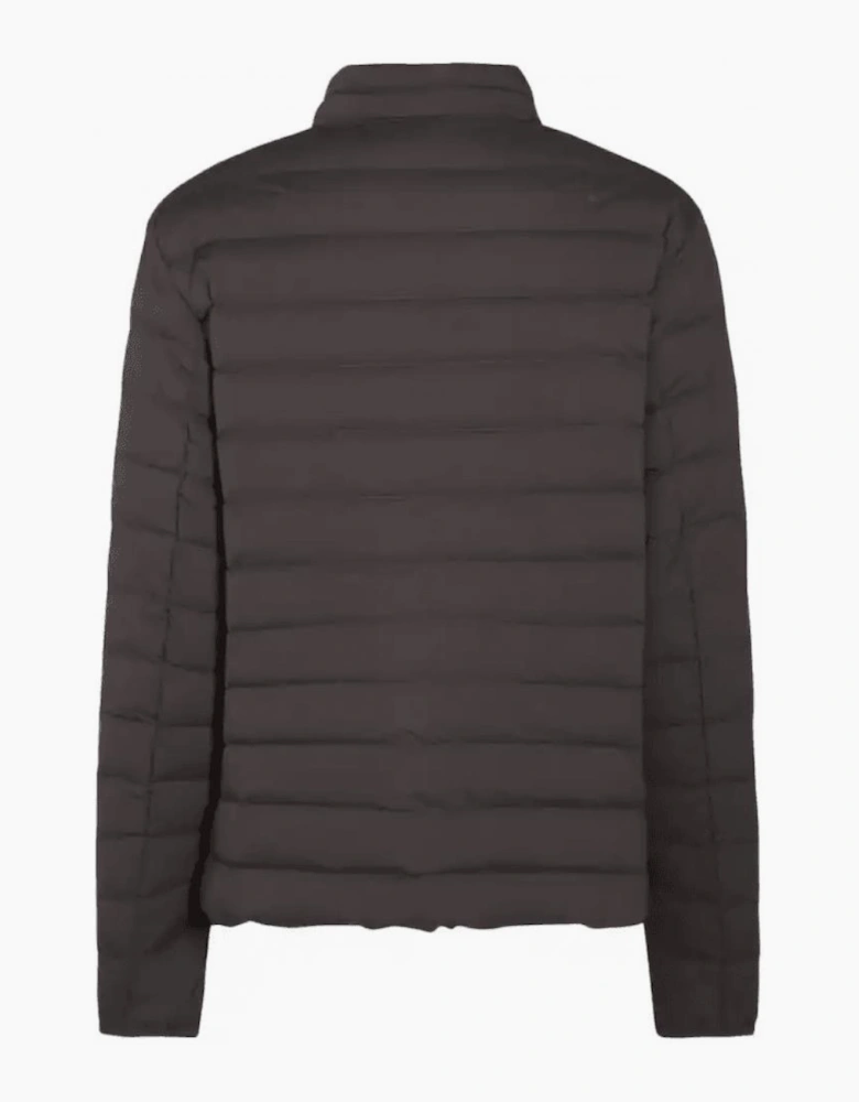 Patch Logo Nylon Quilted Grey Down Jacket