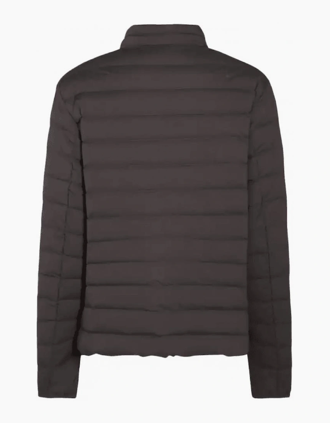 Patch Logo Nylon Quilted Grey Down Jacket