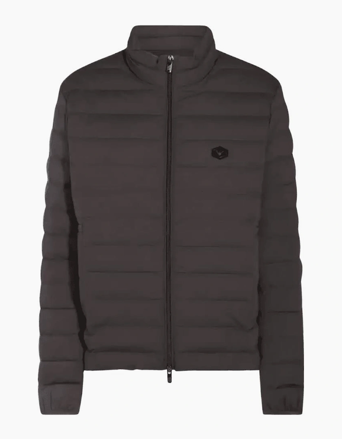 Patch Logo Nylon Quilted Grey Down Jacket, 3 of 2