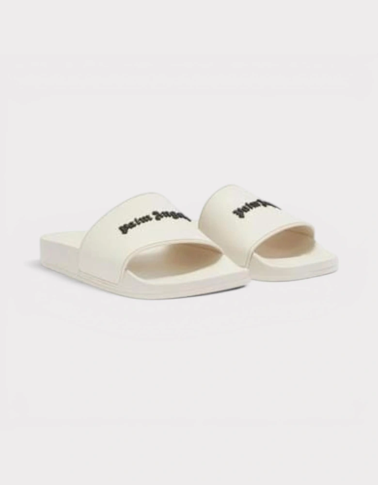 Palm Angels Logo Pool Sliders White