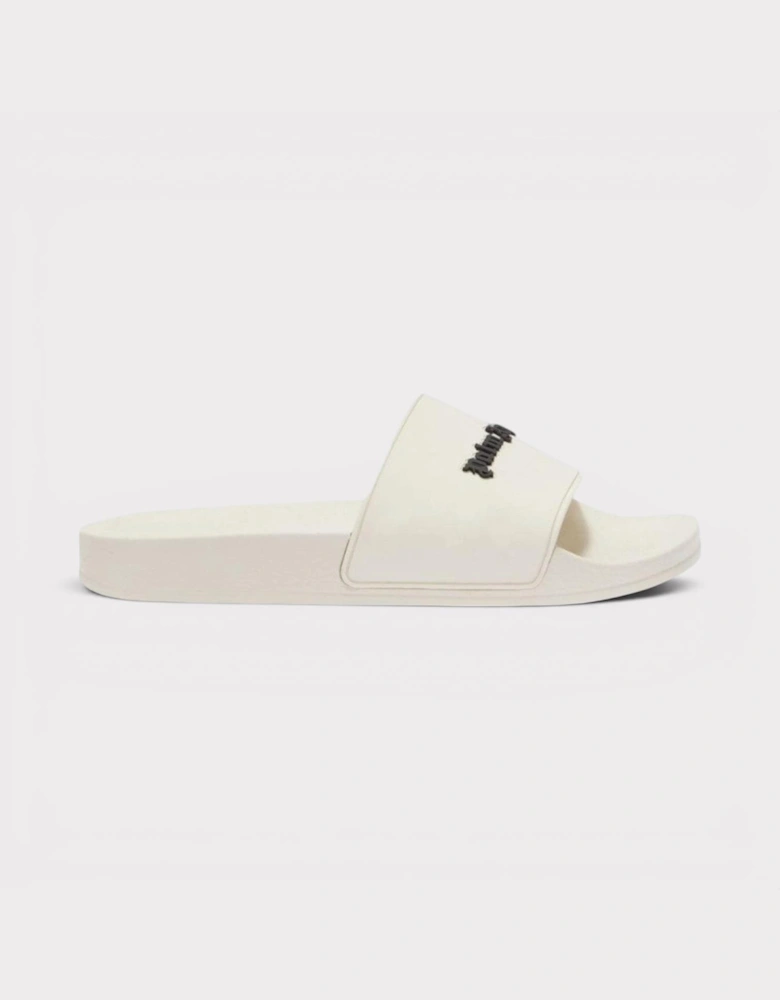 Palm Angels Logo Pool Sliders White