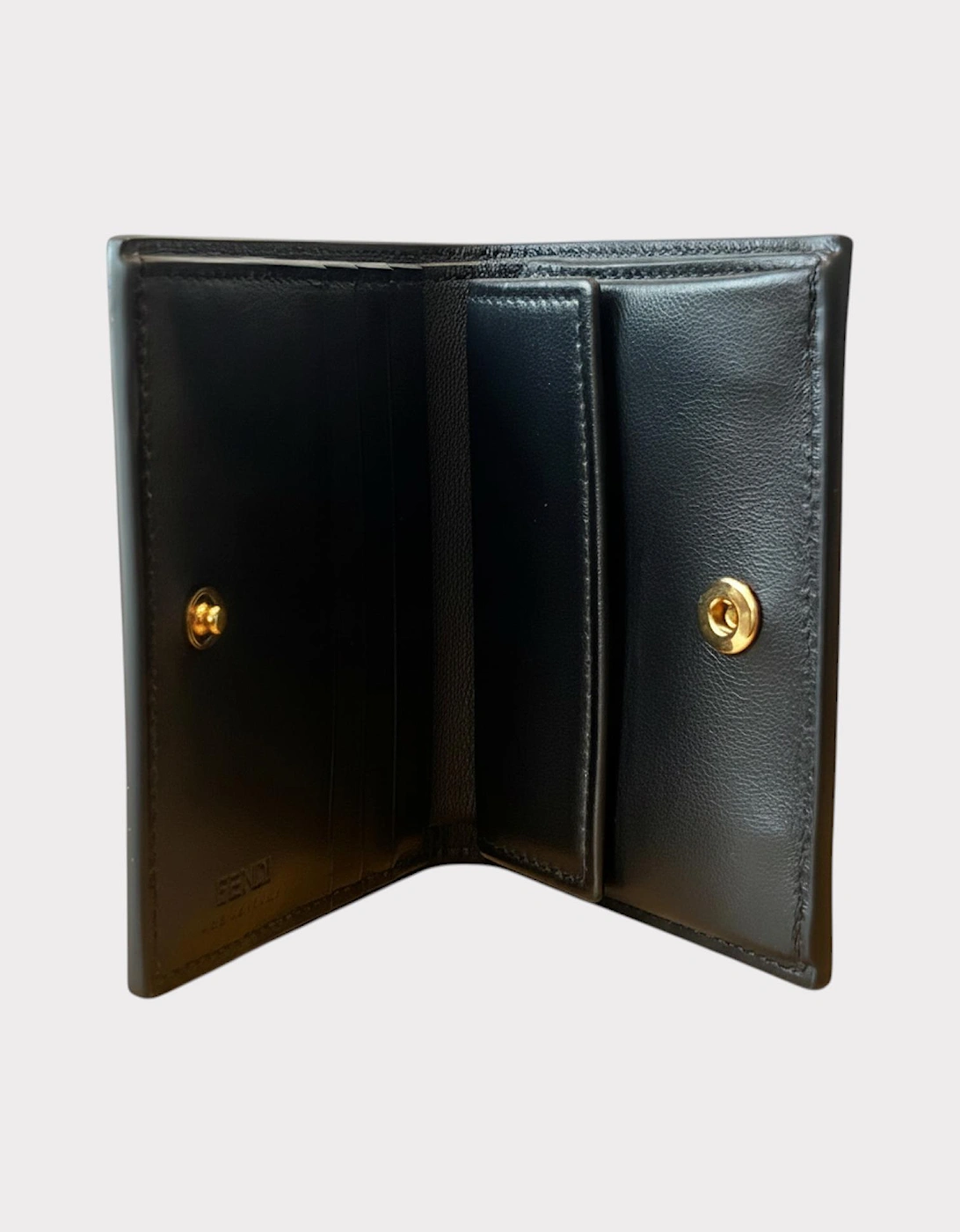 Greca Bifold Wallet Calf Leather Black
