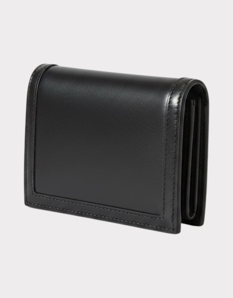 Greca Bifold Wallet Calf Leather Black