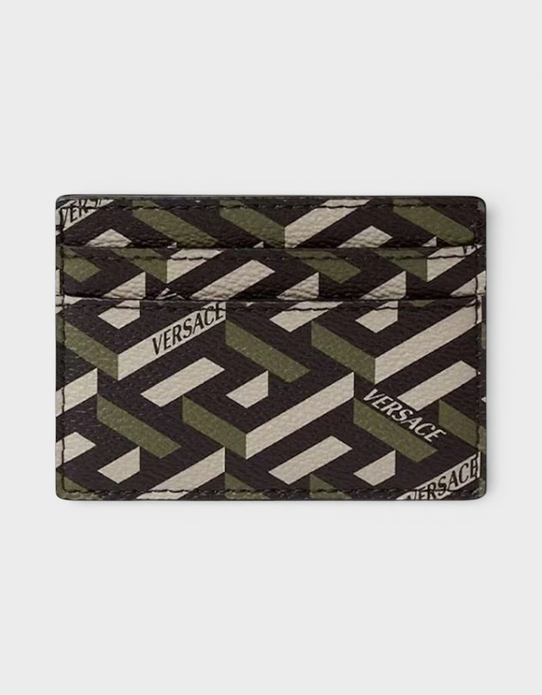 La Greca Signature Card Case Black Kakhi