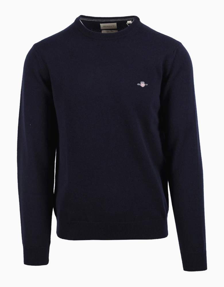GANT SUPERFINE LAMBSWOOL CREW NECK MARINE